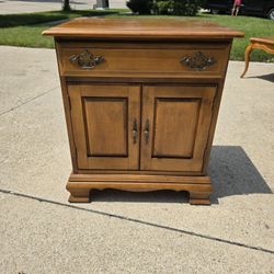 Vintage Sumpter Wood Side Stand