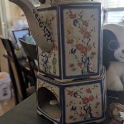 Vintage Toscany Ceramic Teapot, Warmer, Japan