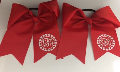 Valentines bows any initials