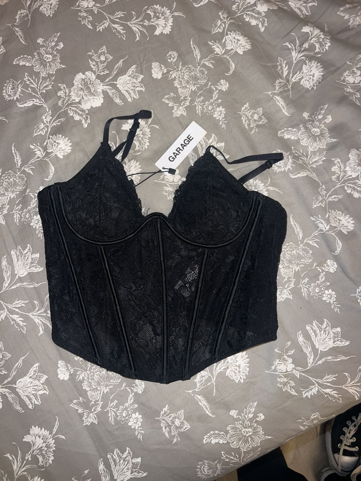 Black Lace Corset Top (Garage) NEW