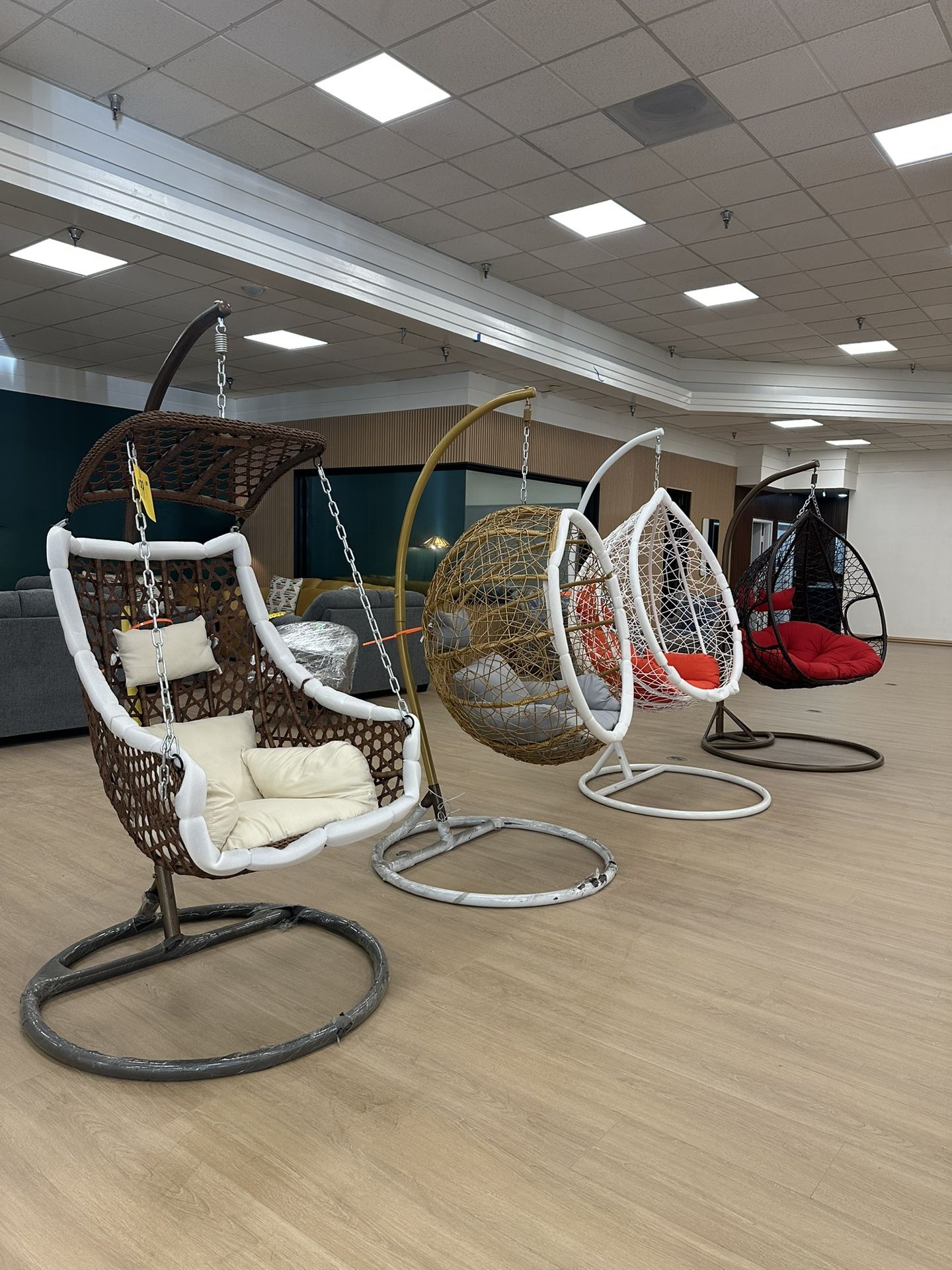 Candid Home Single Seater Nest Swing Chair with Stand & Cushion Outdoor Indoor Balcony Garden Patio,