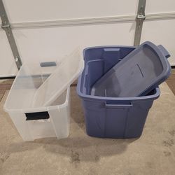 🔥 $5 Each Rubbermaid And Sterilite Heavy Duty Storage Bins With Lids Large Moving Garage Organization