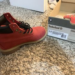 Red Timberland Boot size 4.5 (Boys) & 6.5 women