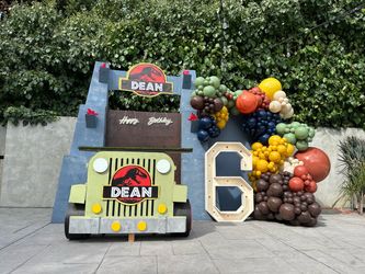 Jurassic Park Themed Birthday Party Backdrop Set