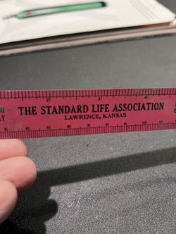 1934 Plastic Ruler With Calendar On Back