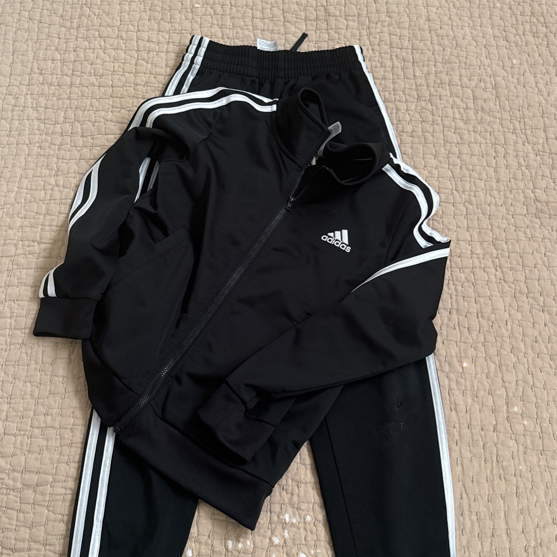 Adidas 3-striped Track Set Jacket And Pants black Size 8