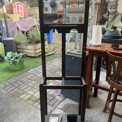 Antique coat hanger with mirror