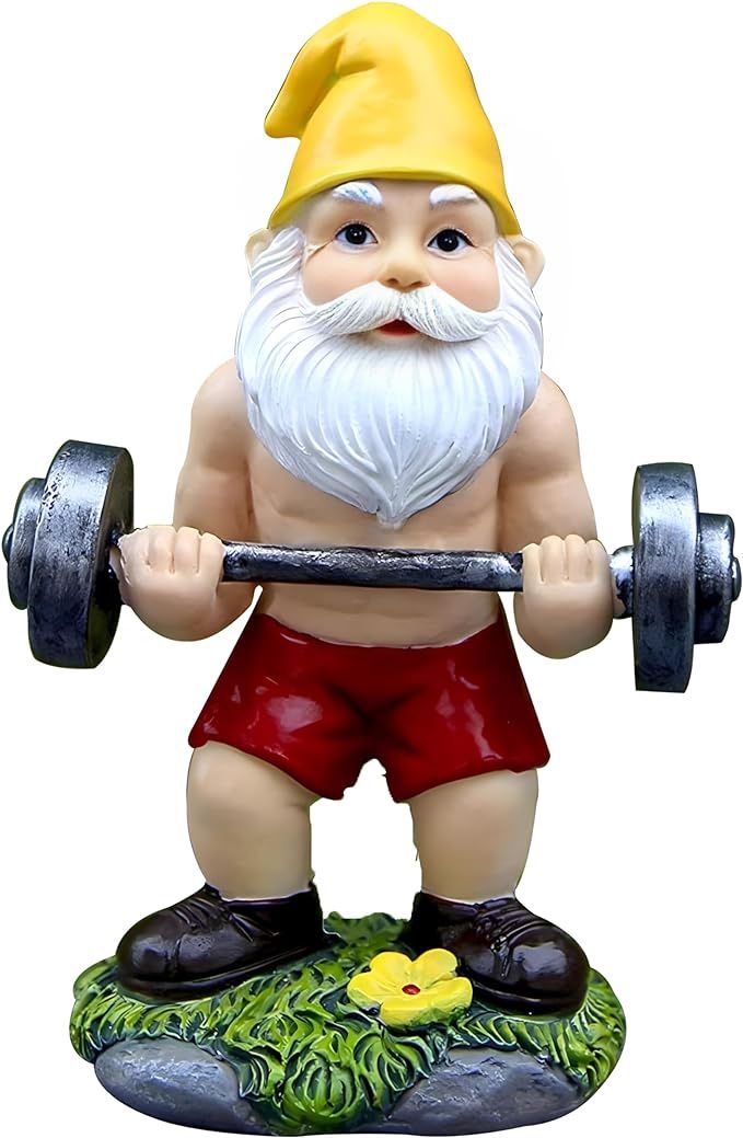 Garden Gnomes Outdoor Statues Workout Decorations for Home & Outdoor for Patio, Lawn, Backyard Garden Gnome Funny Resin Garden Statues Outdoor Decor (