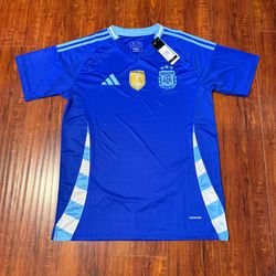 Argentina 2024 Away Blue Soccer Jersey Labeled XL Fits Slim Large NWT Read Info!