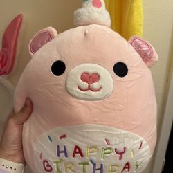 Happy birthday plush toy $5