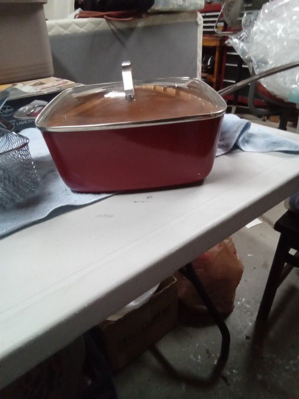 Red Copper Frying / Steamer Pot