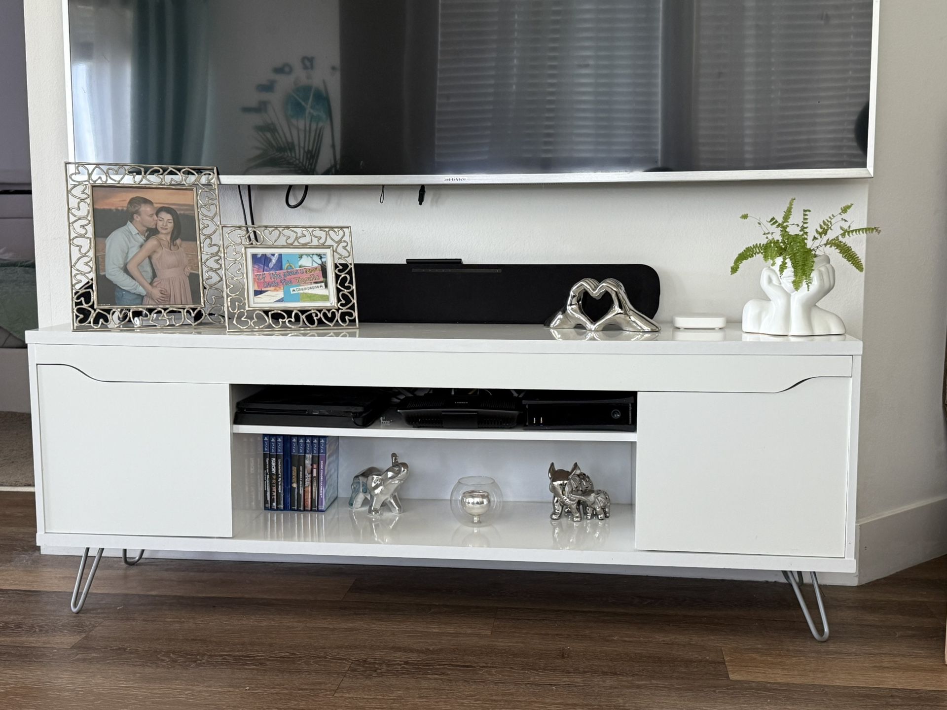 White Modern TV Stand (Need to sell ASAP)