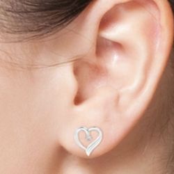 New Silver With Diamond Earrings 