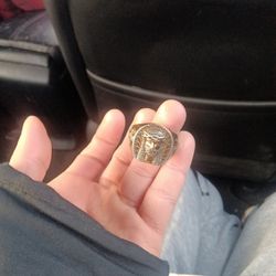 Sterling Silver Mens Jesus Ring 