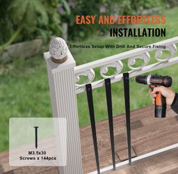 VEVOR Staircase Metal Balusters - Black - 83 Pack