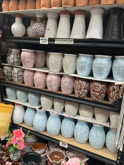 12 Talavera flower vases