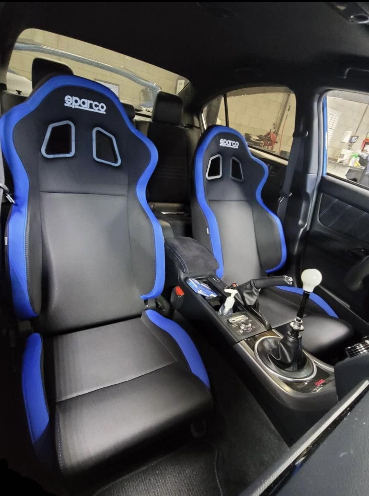 SPARCO R100 SEATS BLUE WITH SEAT RAILS FOR WRX STI CIVIC SUPRA S2000