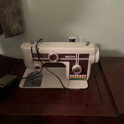 Vintage Necchi Sewing Machine With Desk