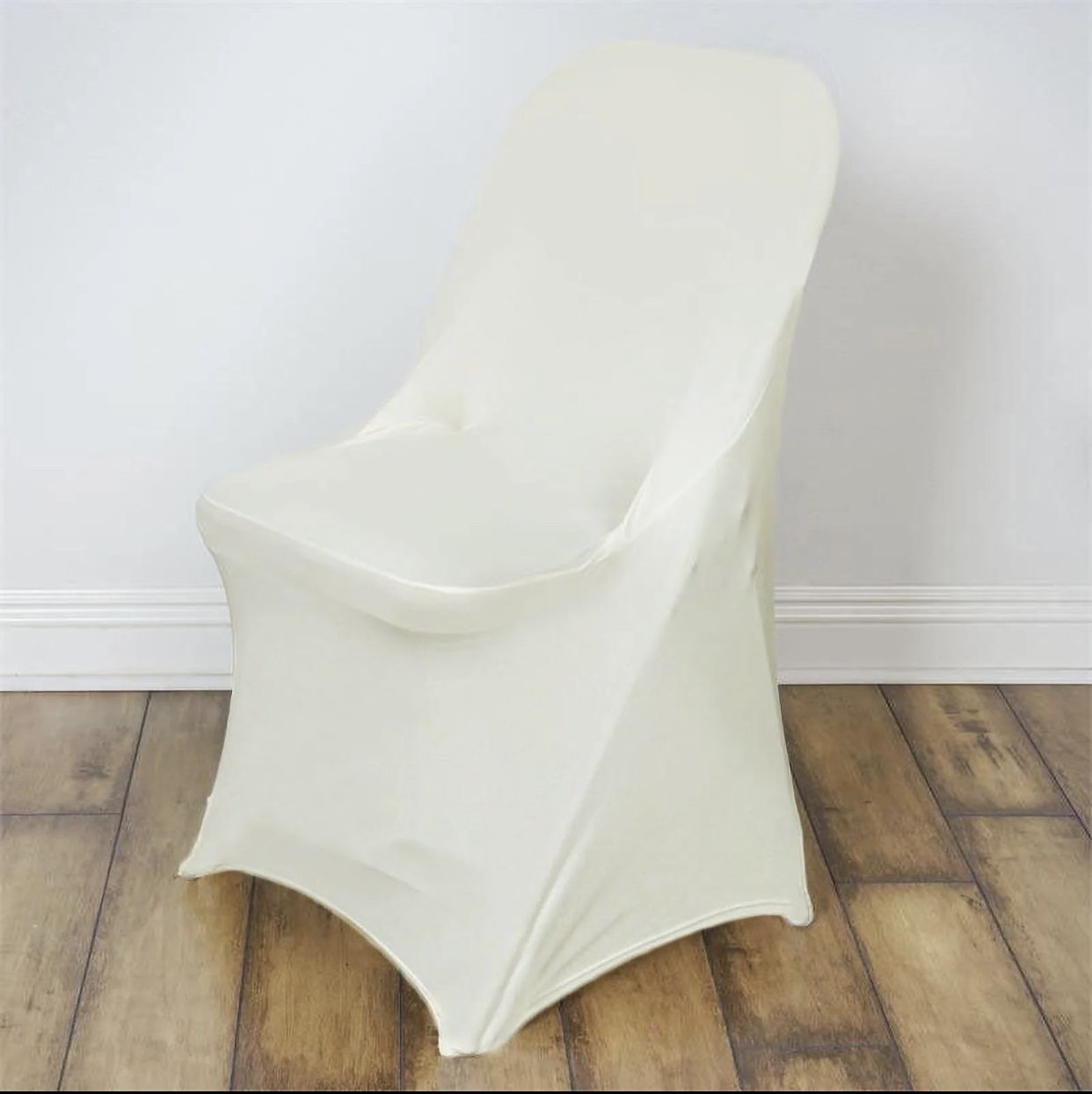 Ivory Spandex Folding Chair Covers- 50 Count