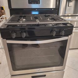 Whirlpool Gas Oven Black and Stainless