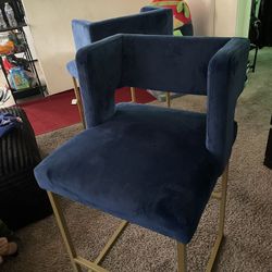 Two Blue Tall Chairs 