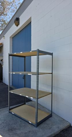 Warehouse Quality  48 in W x 24 in D Used Steel Boltless 4 Tier Level Supply Office Storage Rack Delivery Available