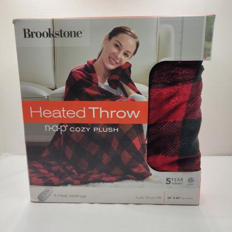 Brookstone Heated Blanket n•a•p Cozy Plush 50×60 Red Plaid 4 Setting AUTO  Off for Sale in Simi Valley, CA - OfferUp