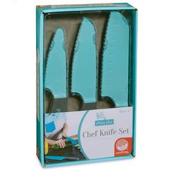 Playful Chef: Safety Knife Set for Kids – 3 Knives Plastic Blades with Serrated Edges