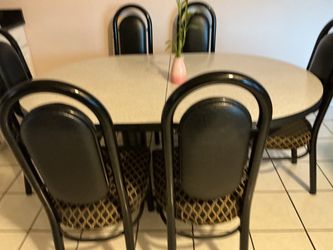 7 Dining table and chairs