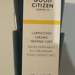 Cappuccino Ceramic Nesting Cups by Good Citizen Coffee Co- 2pc Set NWT 