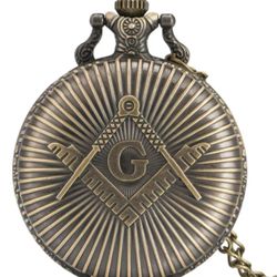 Freemason Pocket Watch Vintage Bronze