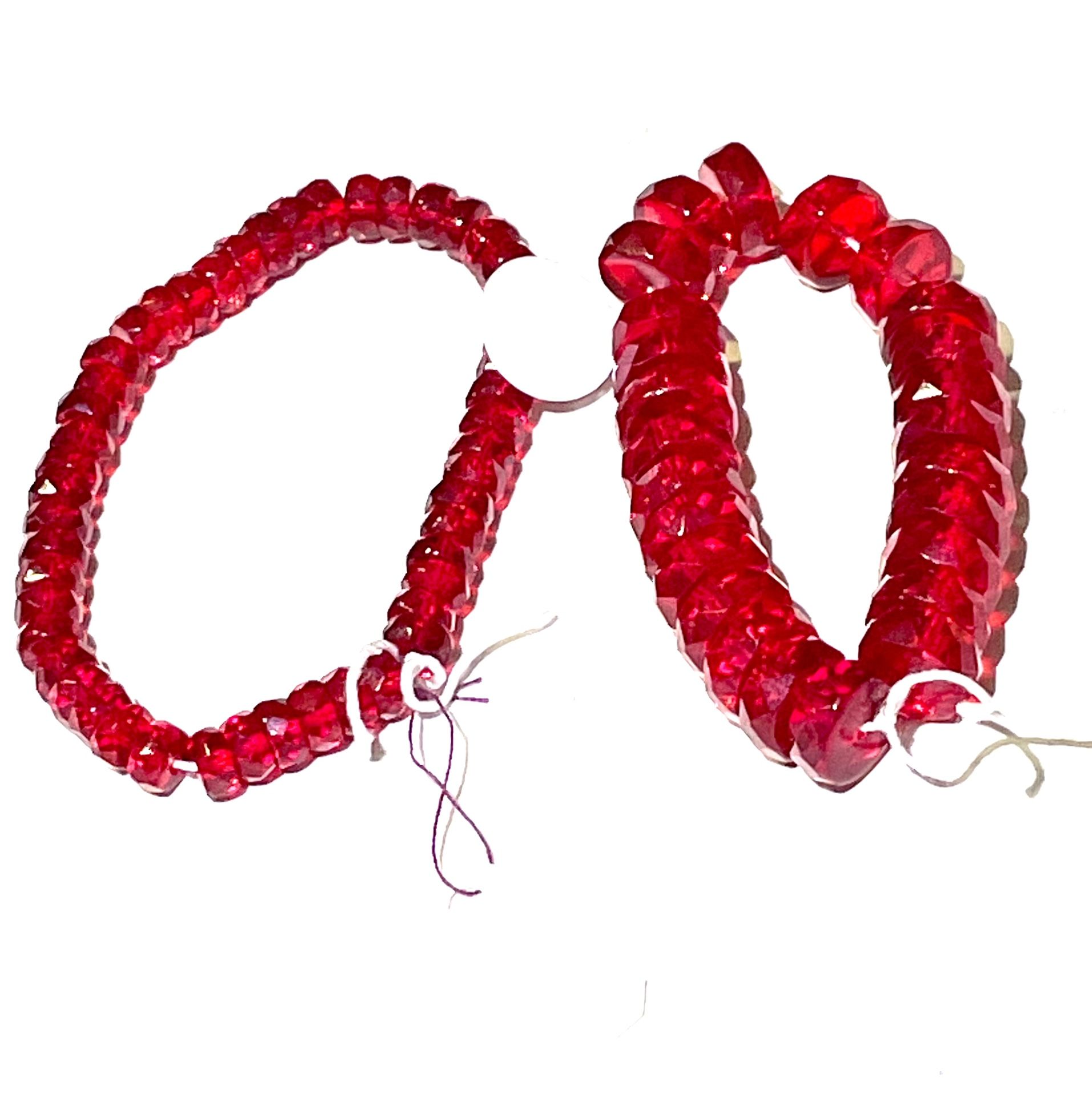 Red Faceted Quartz Beads 