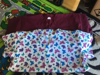 2 x-small scrub shirts