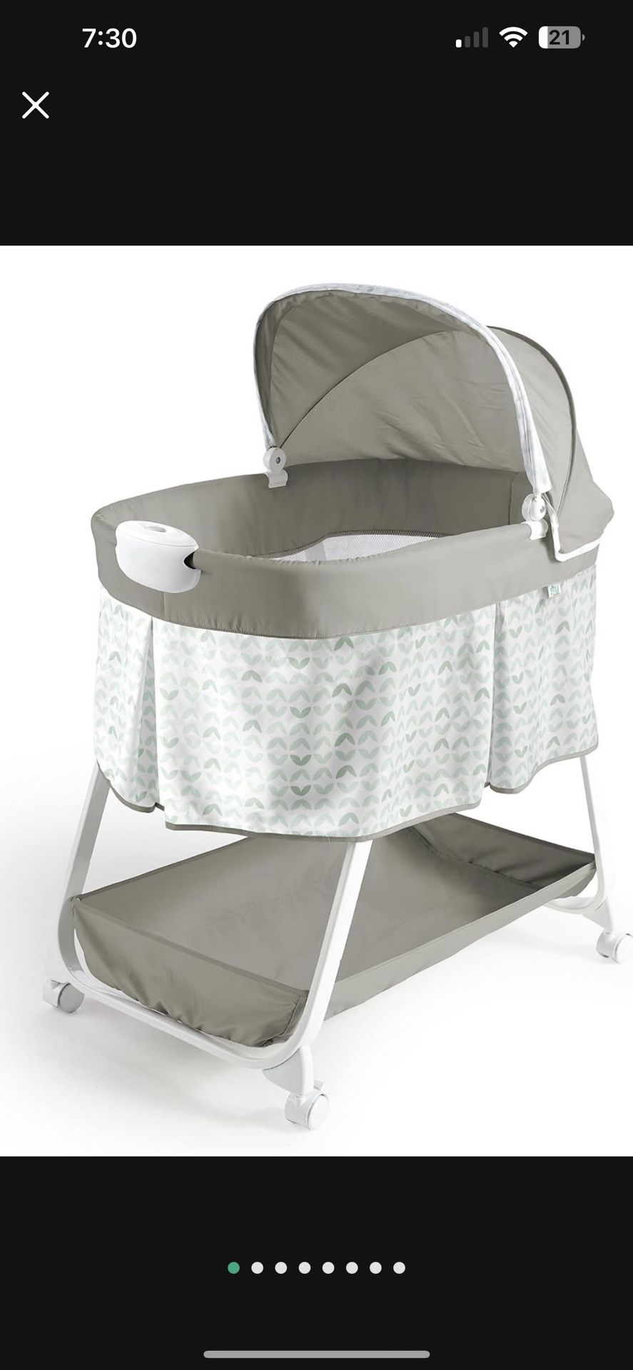 Ingenuity: ity by Ingenuity Snuggity Snug Bedside Baby Bassinet - Soothing Vibrations Portable Crib with Storage Basket - Nimbu