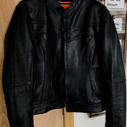 Ladies Riding Genuine Leather Jacket-Removable Liner XL