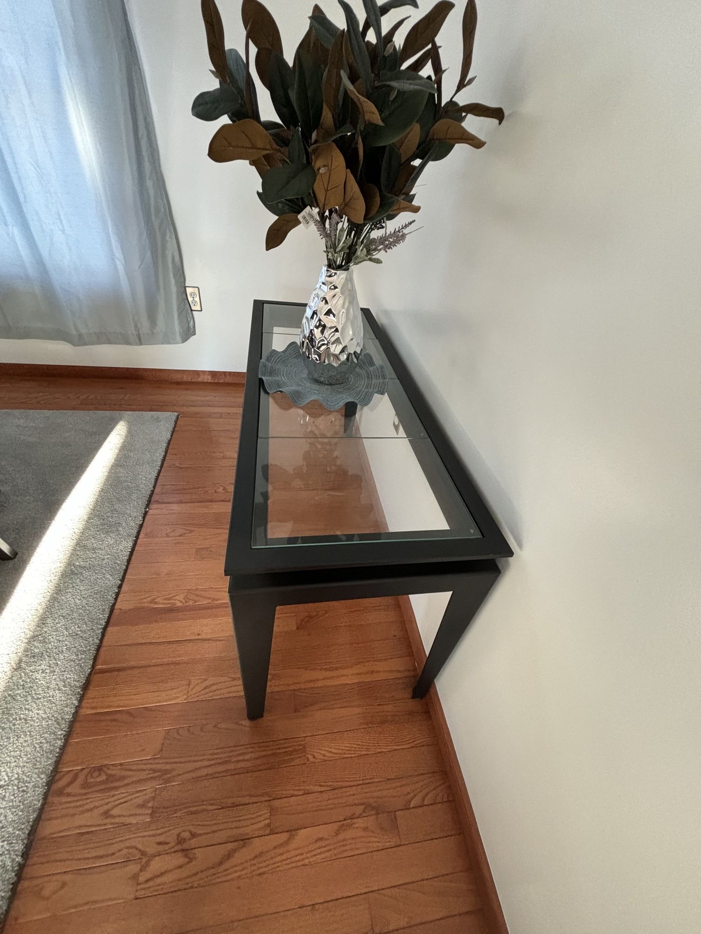 Black Metal Glass Table