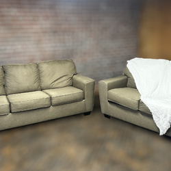 Free Delivery- Ashley gray brown couch/sofa and loveseat