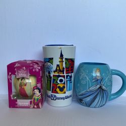 Disney Xmas Ornament Ceramic Tumbler And Dreams Come True Mug