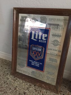 Man Cave Special! Super Bowl XXV Tampa Lite Beer Mirror