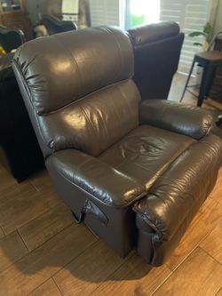 Brown Leather Power Recliner Chair