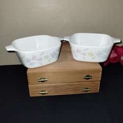 Corning Ware Pastel Bouquet - 2 Piece P-43-B Casserole Dish Set