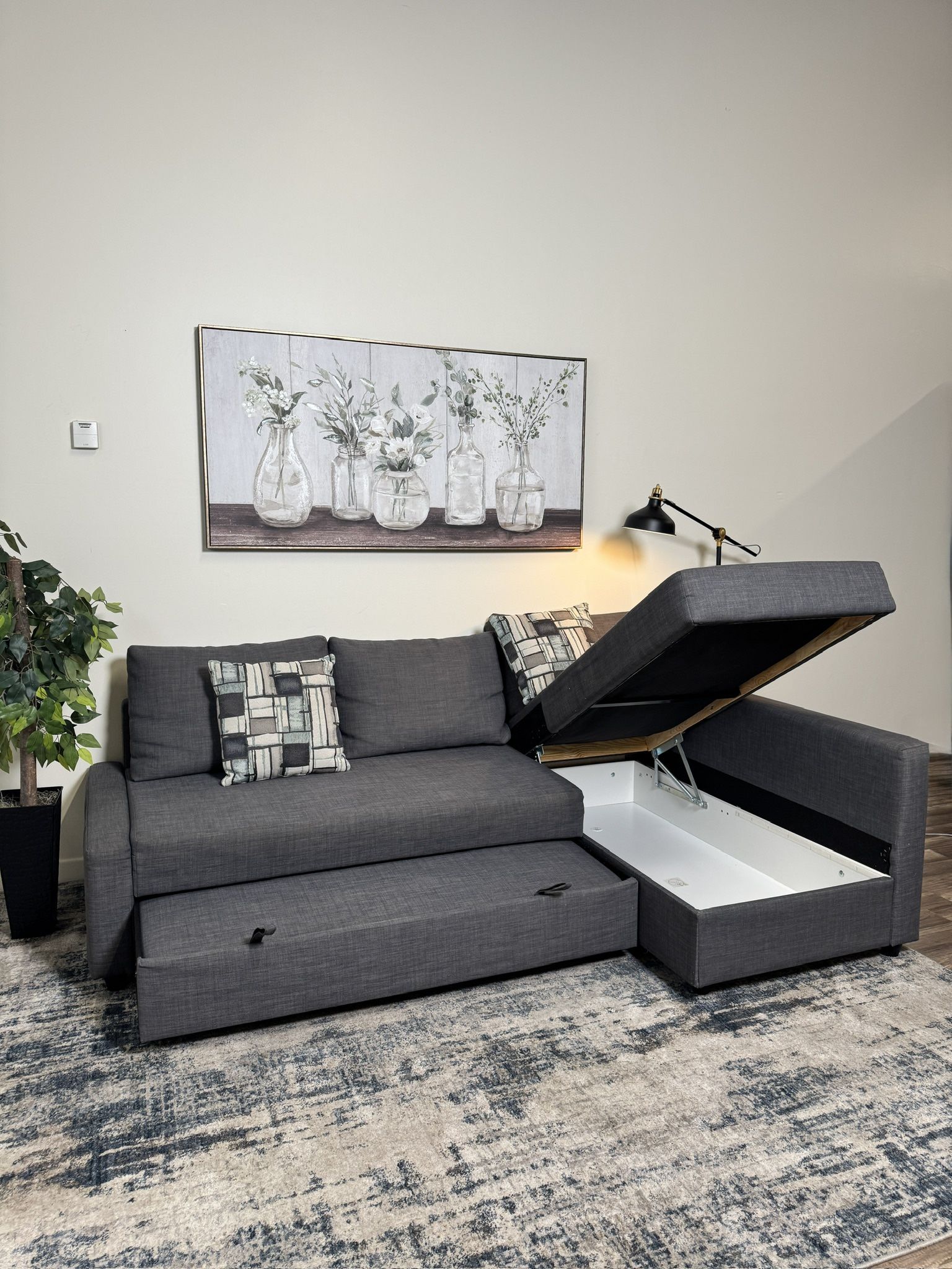 FREE DELIVERY Gray Ikea Friheten Sectional With Sleeper And Storage 
