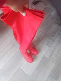 Red Knee High boots