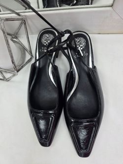 Vince Camuto Black Pointed-Toe Slingback Flats