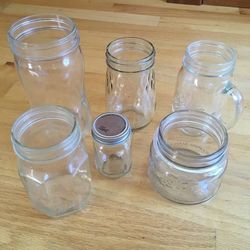 Lot 6 Assorted Ball Spiral, Flute Canning Jars, Mug, others, Presto