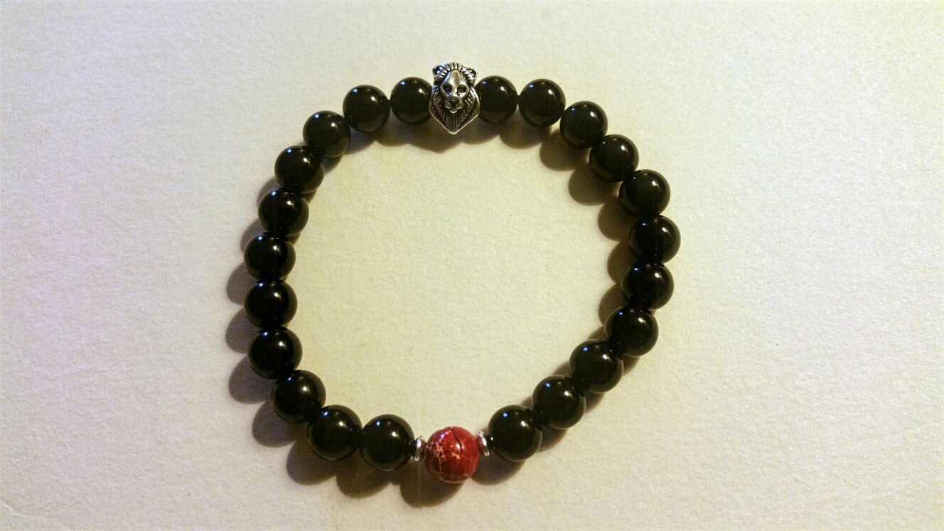 Black and Red Bead Bracelet