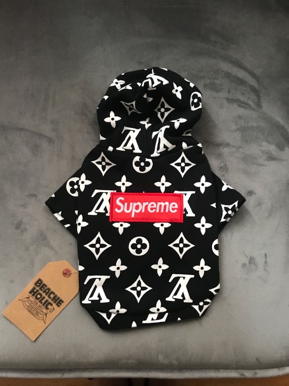 Supreme Loui Vuitton dog pet cat hoodie sweater size small