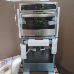 GE 27 in. Double Electric Wall Oven with Built-In Microwave in Stainless Steel