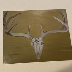 8x10 stag skull print