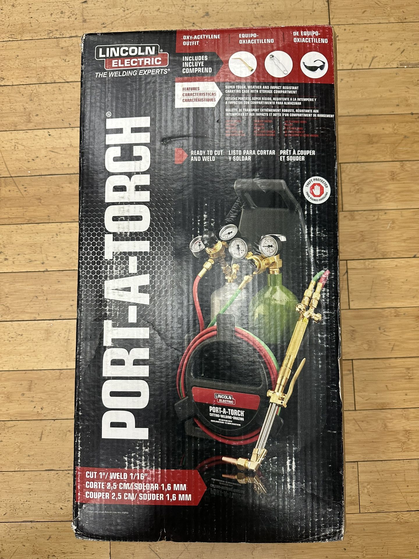 LINCOLN PORT-A-TORCH KIT with Oxygen and Acetylene Tanks
